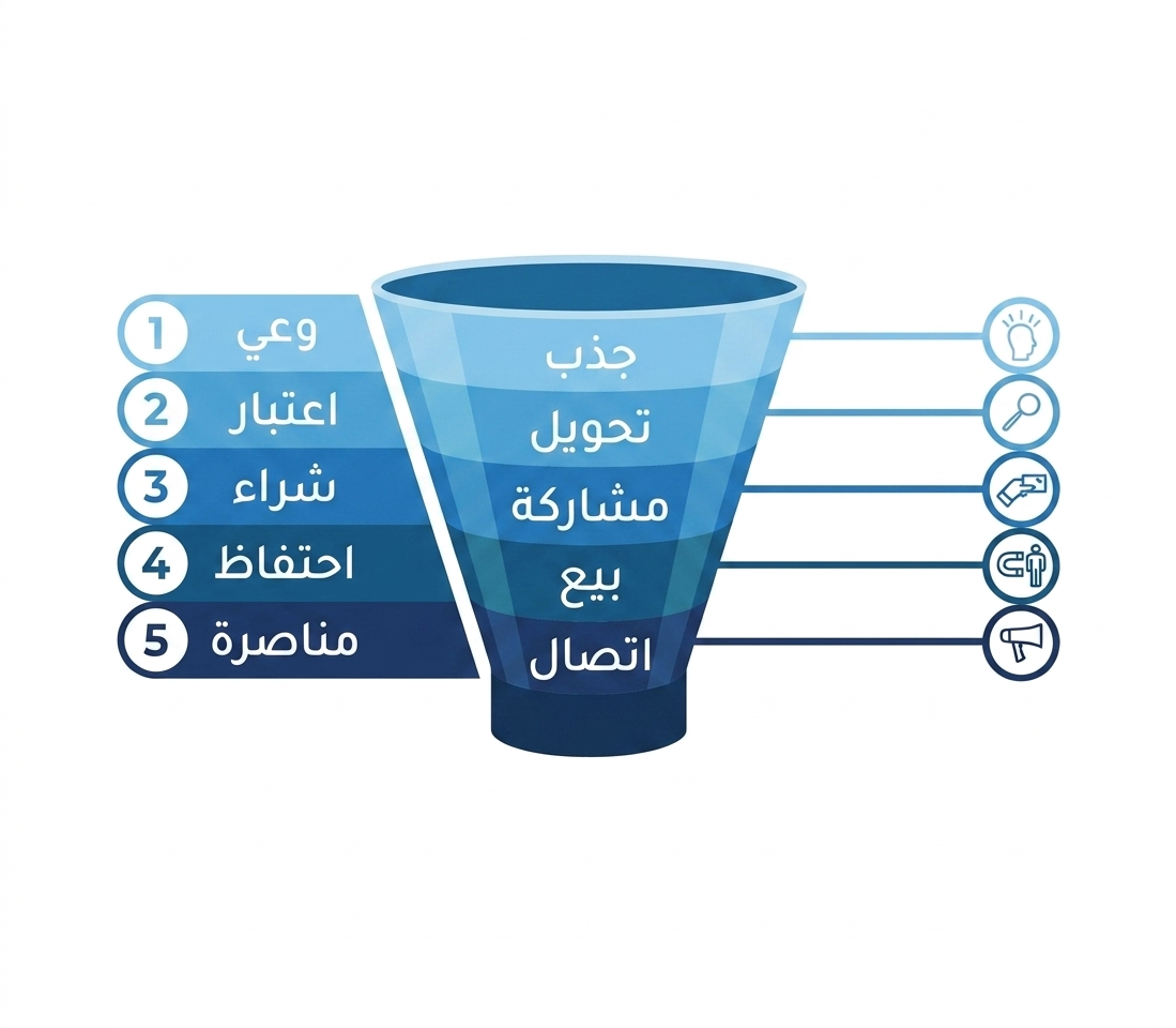 القمع التسويقي: الدليل الشامل لشركات القصيم لزيادة المبيعات والأرباح